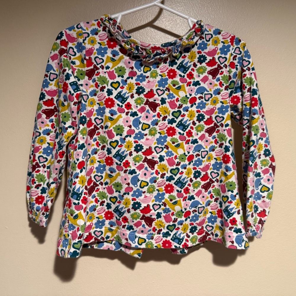 Baby Boden Mini Floral Teddy Bear Llama Teacup Shirt Top 2-3 Y